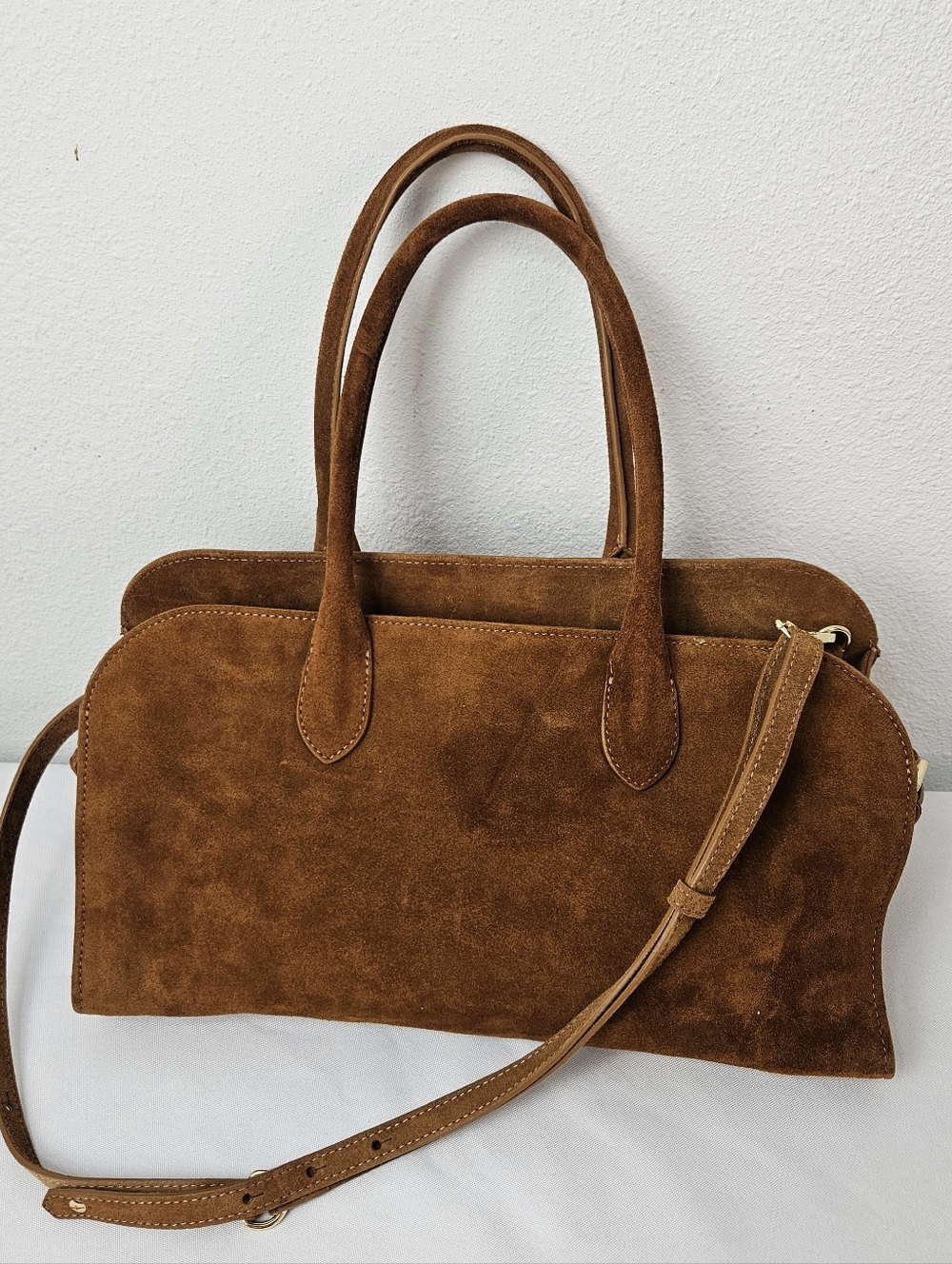 Claudia Firenze Suede Bag leather brown Made In Italy